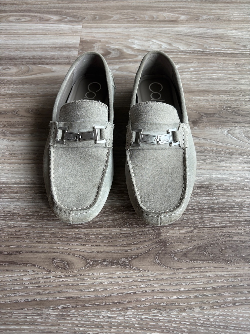 Calvin Klein Men's Grey Suede Loafers